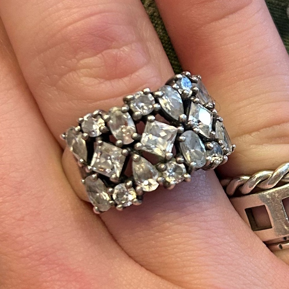 Silpada ‘Cosmo’ ring Sterling CZ Cubic Zirconia size 7